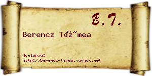 Berencz Tímea névjegykártya